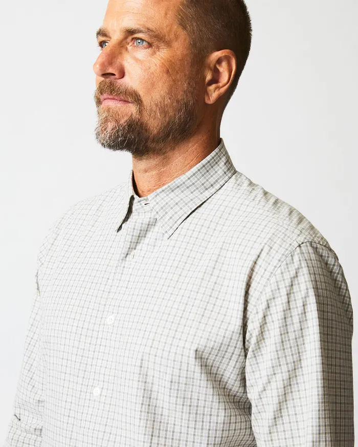 Men Melange Check Tuscumbia Shirt Light Grayyellow Billy Reid Shirting