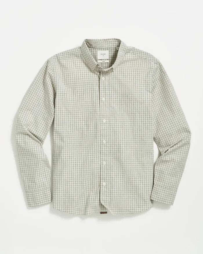 Men Melange Check Tuscumbia Shirt Light Grayyellow Billy Reid Shirting