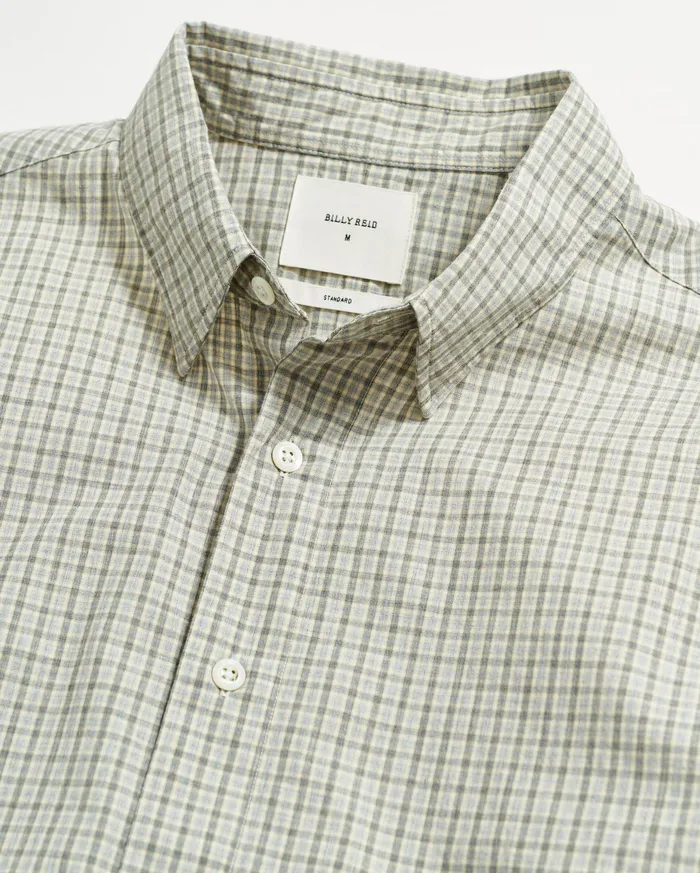 Men Melange Check Tuscumbia Shirt Light Grayyellow Billy Reid Shirting