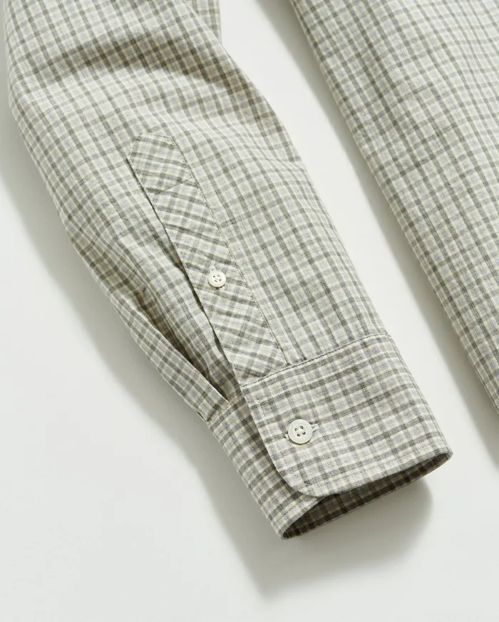 Men Melange Check Tuscumbia Shirt Light Grayyellow Billy Reid Shirting
