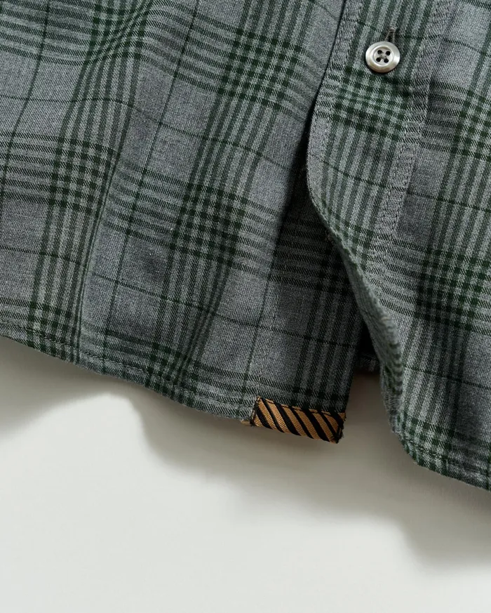 Men Melange Plaid Tuscumbia Shirt Bd Charcoalgreen Billy Reid Shirting