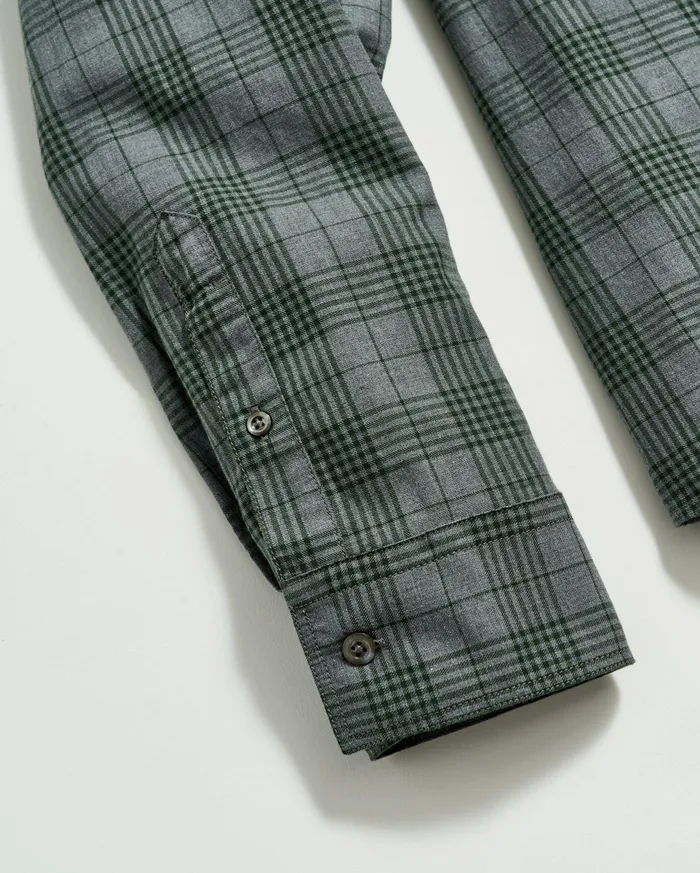 Men Melange Plaid Tuscumbia Shirt Bd Charcoalgreen Billy Reid Shirting