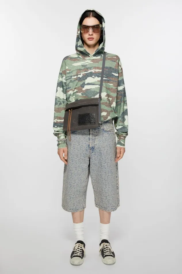 Men Mini Messenger Bag Greyblack Acne Studios Bags