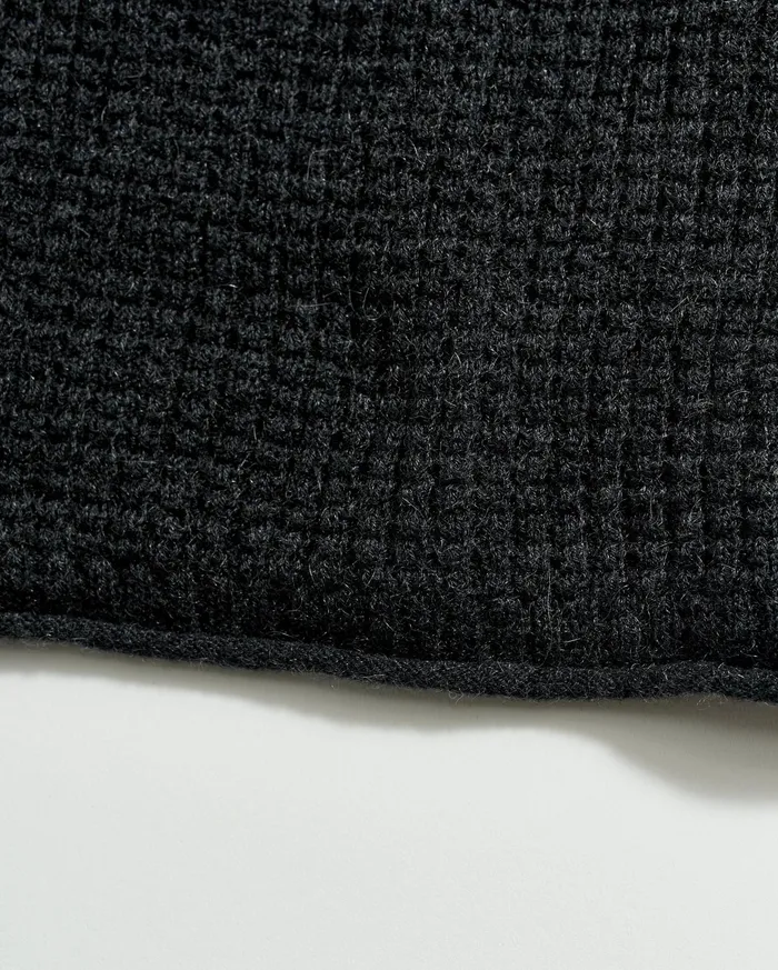 Men Mini Waffle Crew Charcoal Billy Reid Sweaters and Sweatshirts