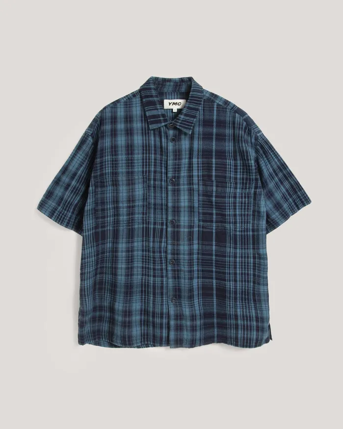 Men Mitchum Shirt Indigo Check YMC Shirts