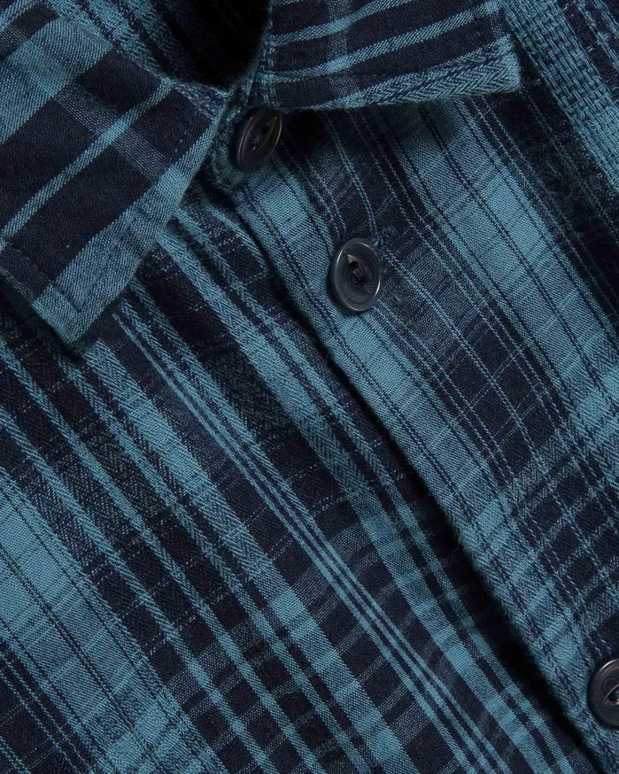 Men Mitchum Shirt Indigo Check YMC Shirts