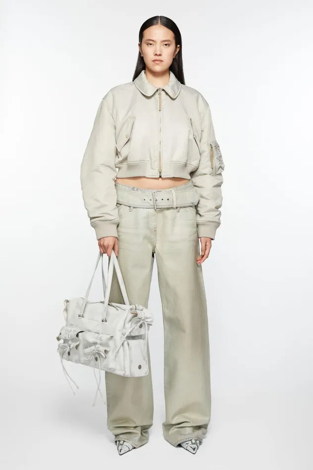 Men Multipocket Tote Bag Whitegrey Acne Studios Bags
