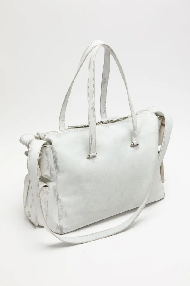 Men Multipocket Tote Bag Whitegrey Acne Studios Bags