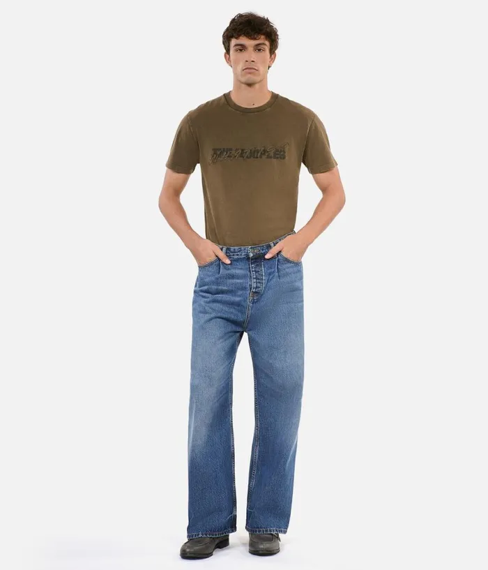 Men Pants and Shorts THE KOOPLES Dark Blue Wideleg Jeans