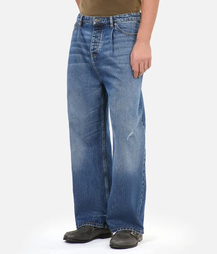 Men Pants and Shorts THE KOOPLES Dark Blue Wideleg Jeans