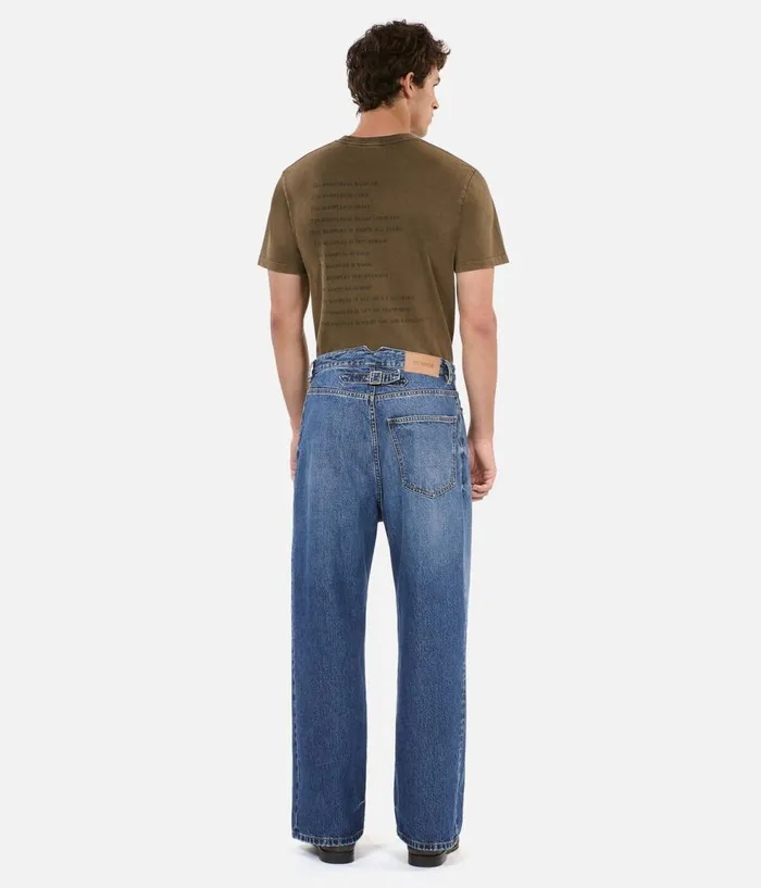 Men Pants and Shorts THE KOOPLES Dark Blue Wideleg Jeans