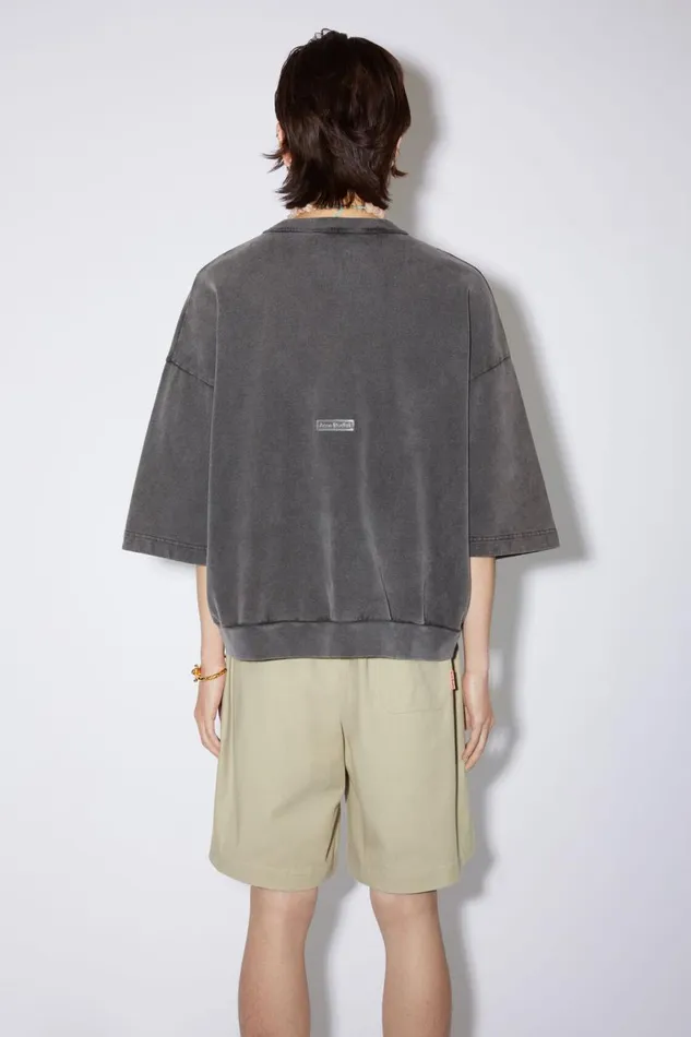 Men Patch Logo Tshirt Faded Black Acne Studios Tshirts