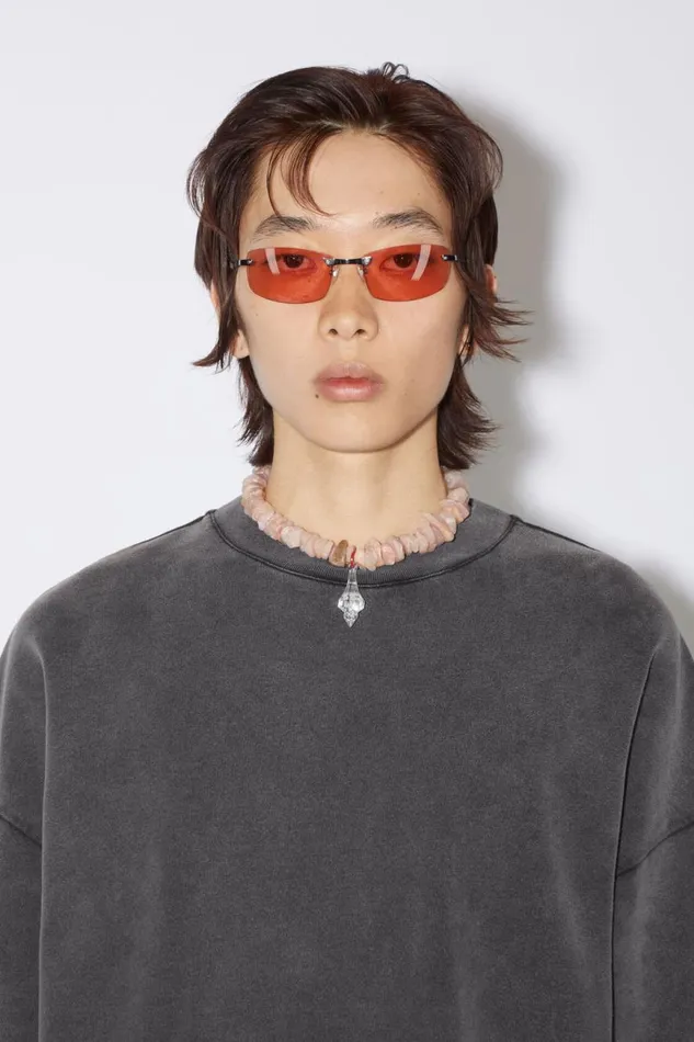 Men Patch Logo Tshirt Faded Black Acne Studios Tshirts