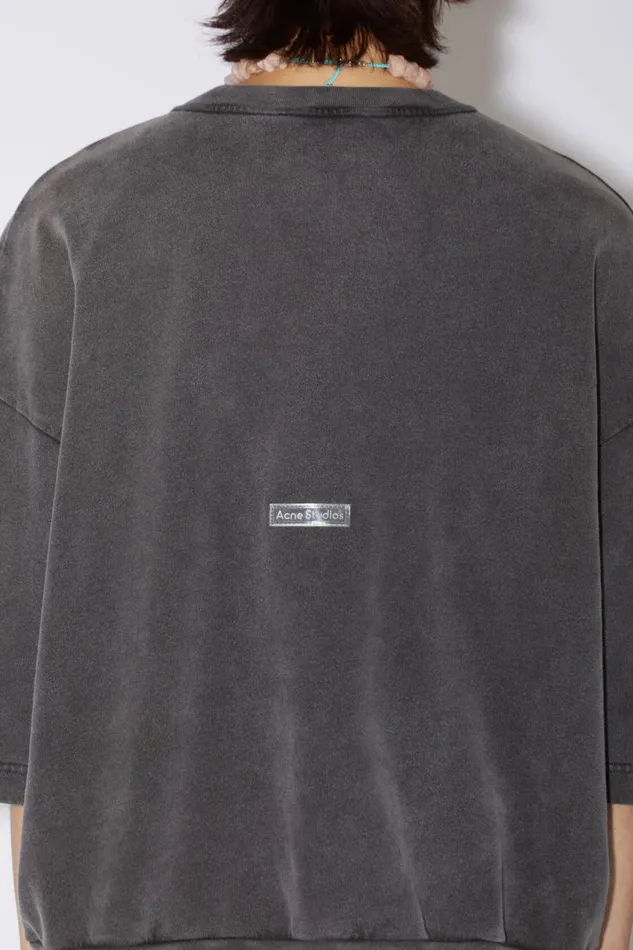 Men Patch Logo Tshirt Faded Black Acne Studios Tshirts