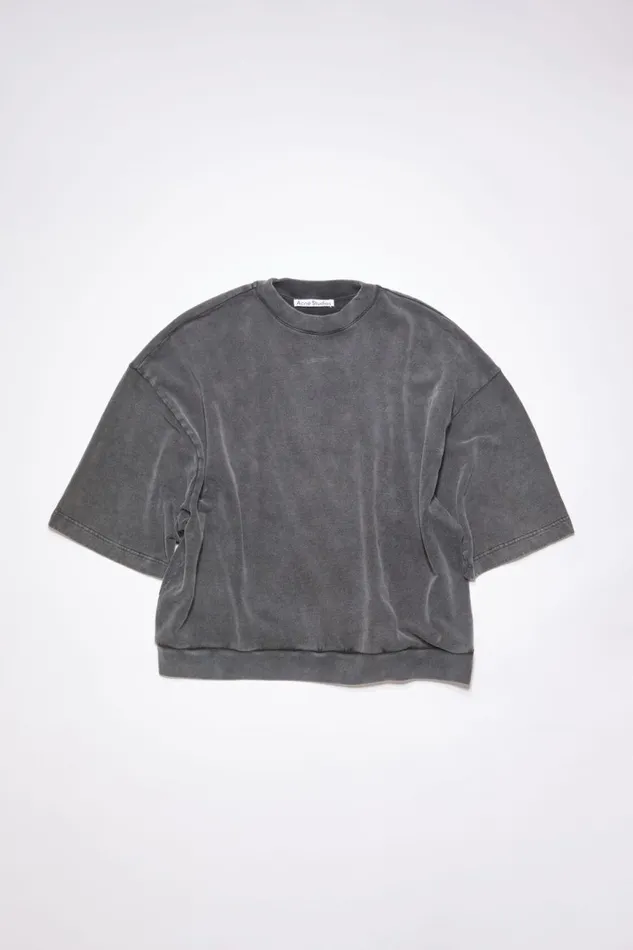 Men Patch Logo Tshirt Faded Black Acne Studios Tshirts