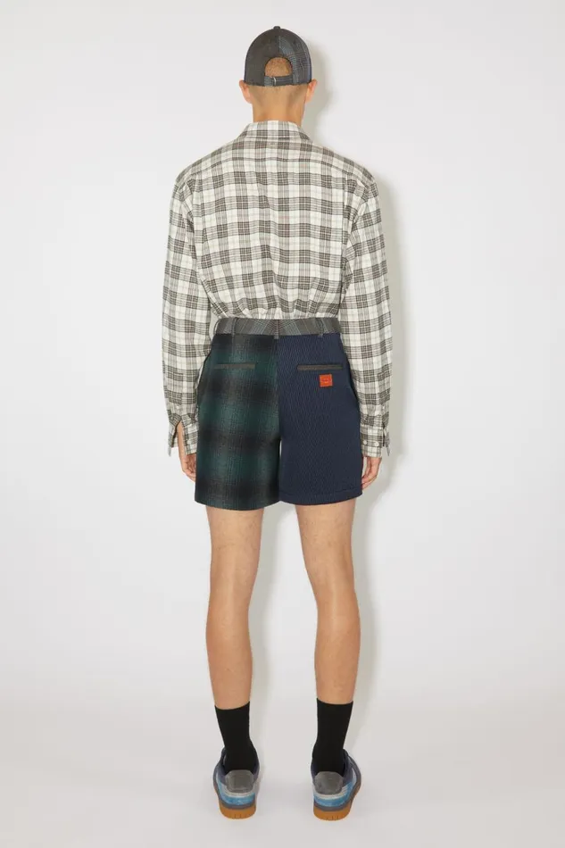 Men Patchwork Shorts Bluegreen Acne Studios Shorts