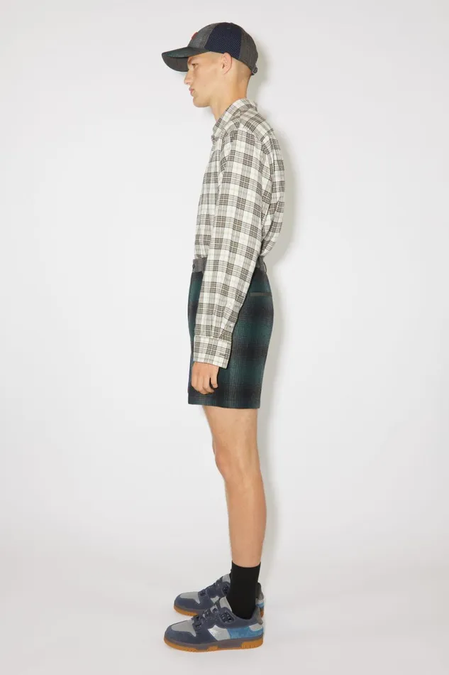 Men Patchwork Shorts Bluegreen Acne Studios Shorts