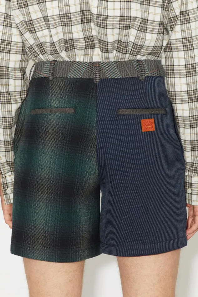 Men Patchwork Shorts Bluegreen Acne Studios Shorts