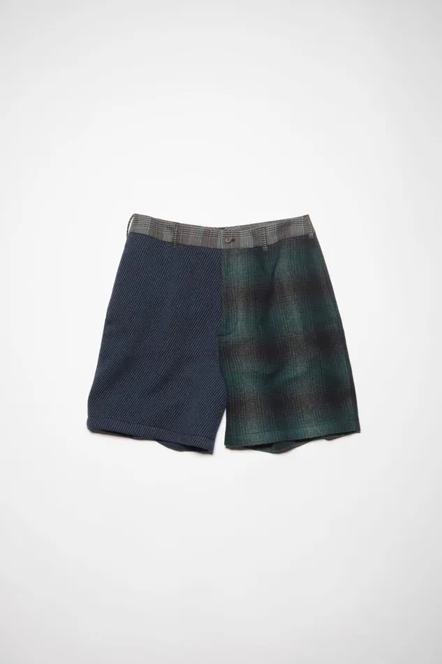 Men Patchwork Shorts Bluegreen Acne Studios Shorts