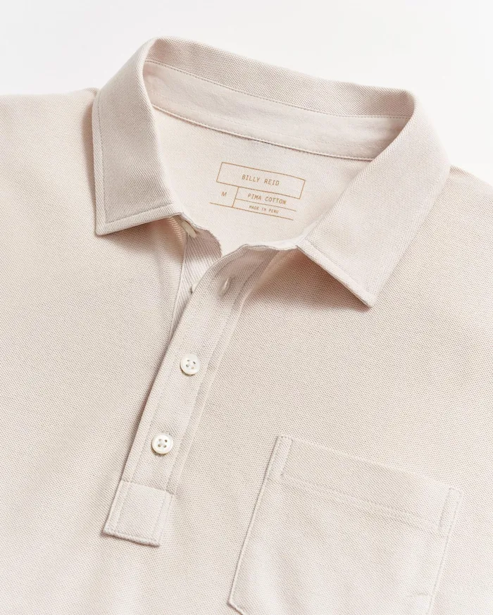 Men Pique Pensacola Polo Natural Billy Reid Polos Tees and Henleys