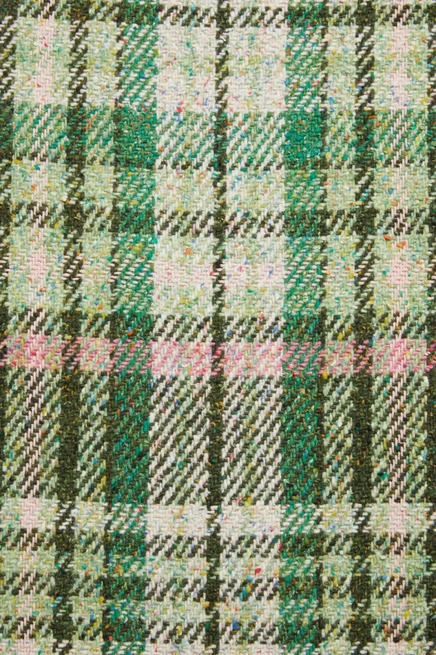 Men Plaid Fringe Scarf Green Acne Studios Scarves