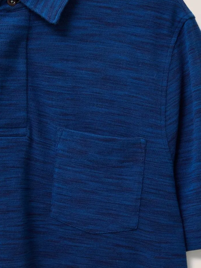 Men POLO SHIRTS White Stuff Spacedye Polo Dark Navy