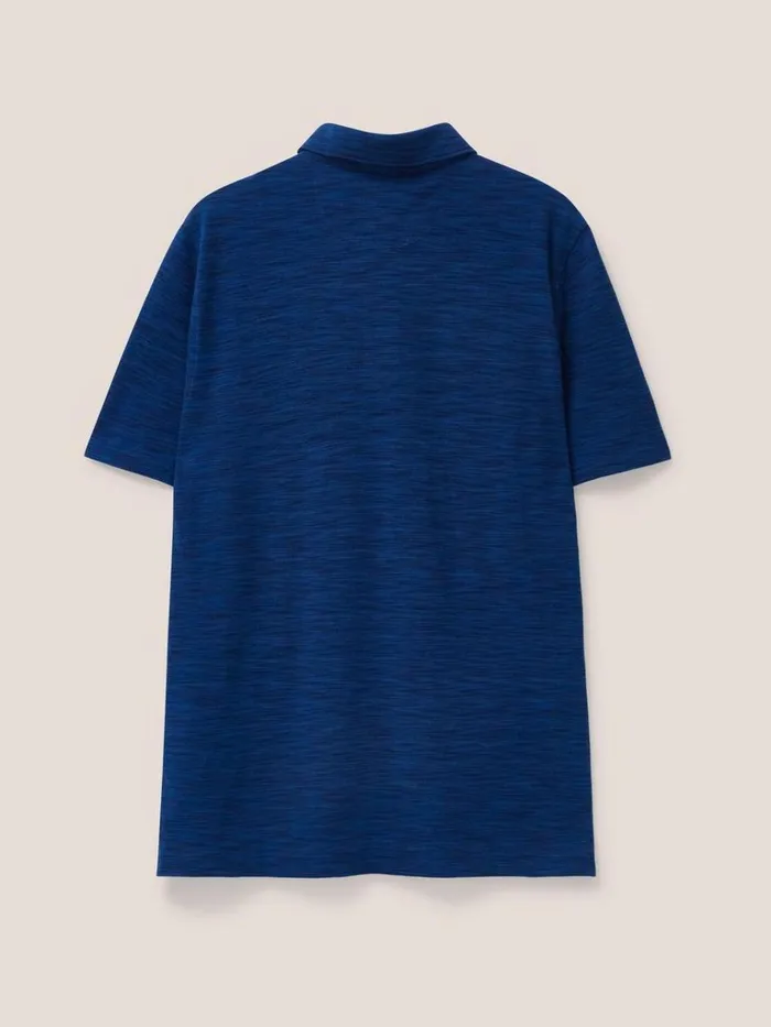 Men POLO SHIRTS White Stuff Spacedye Polo Dark Navy