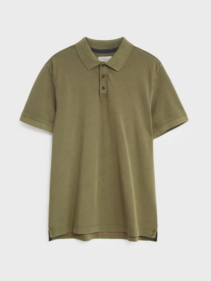 Men POLO SHIRTS White Stuff Utility Polo Khaki Green Men POLO SHIRTS White Stuff Utility Polo Khaki Green