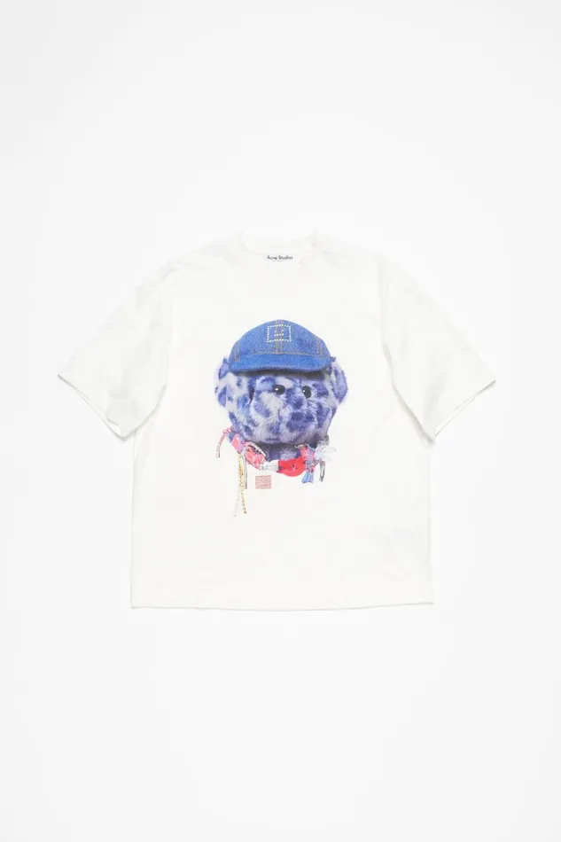 Men Printed Tshirt 8211 Relaxed Fit Optic White Acne Studios Tshirts
