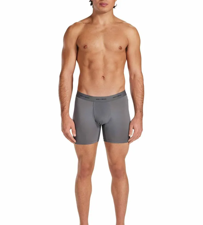 Men Quick Dry Action Blend Boxer Briefs Grey Underwear 3 Pack Pair Of Thieves Boxer Briefs