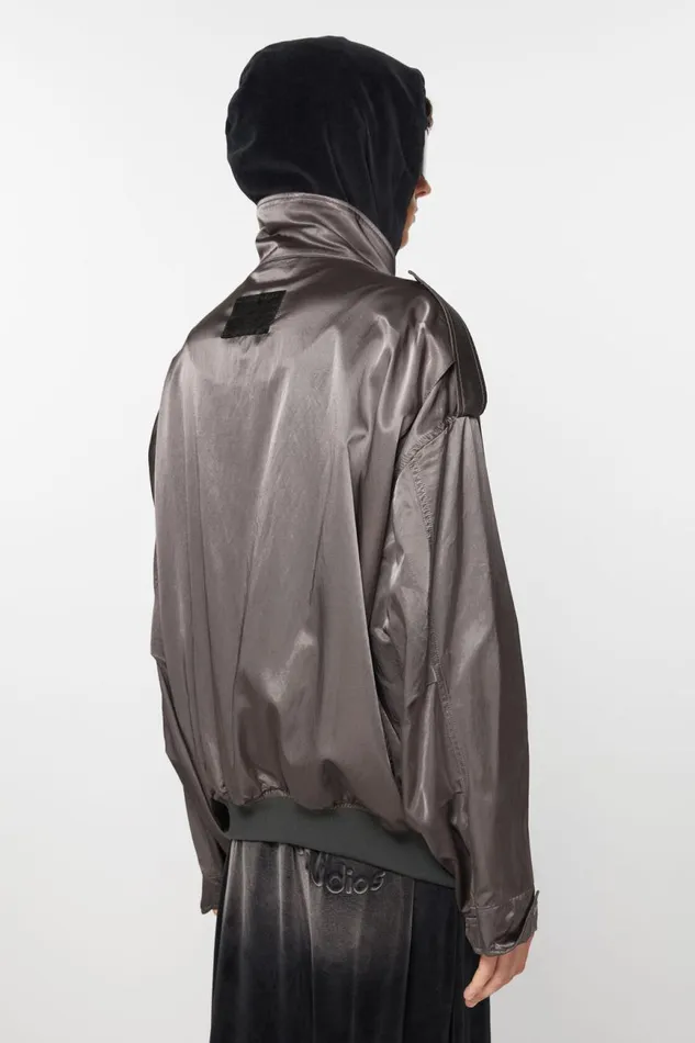 Men Satin Jacket Mid Grey Acne Studios Outerwear