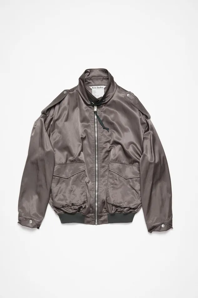 Men Satin Jacket Mid Grey Acne Studios Outerwear