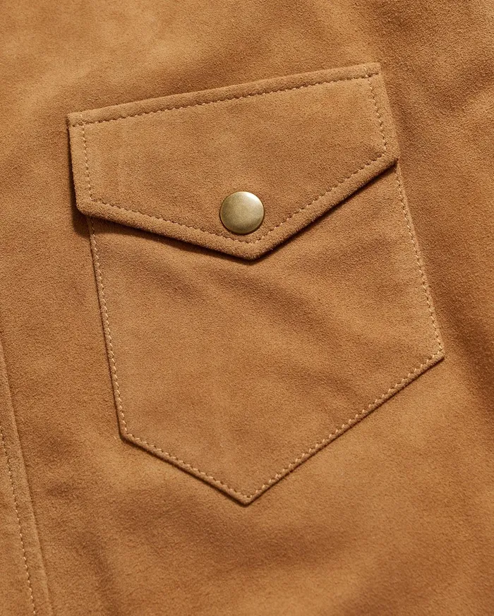 Men Savoy Suede Workshirt Camel Billy Reid Shirting