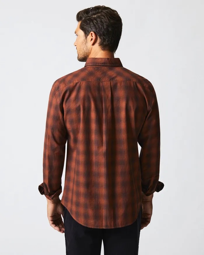 Men Shadow Plaid Tuscumbia Shirt Blackrust Billy Reid Shirting