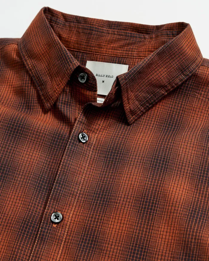 Men Shadow Plaid Tuscumbia Shirt Blackrust Billy Reid Shirting