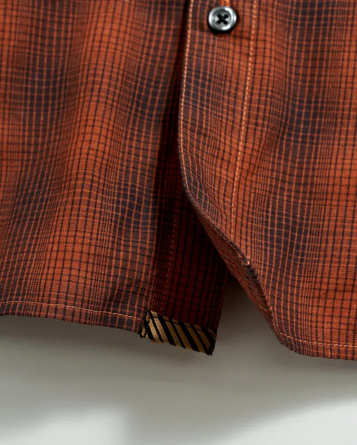 Men Shadow Plaid Tuscumbia Shirt Blackrust Billy Reid Shirting