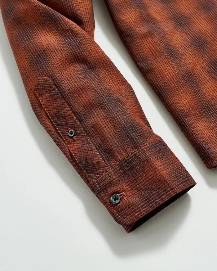 Men Shadow Plaid Tuscumbia Shirt Blackrust Billy Reid Shirting