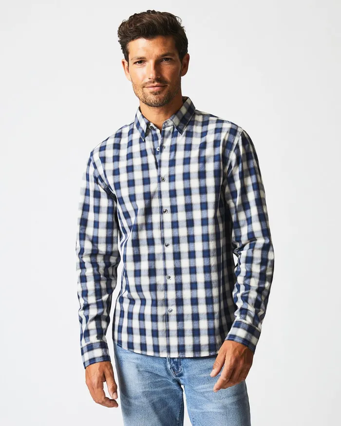 Men Shadow Plaid Tuscumbia Shirt Hidden Bd Bluenatural Billy Reid Shirting