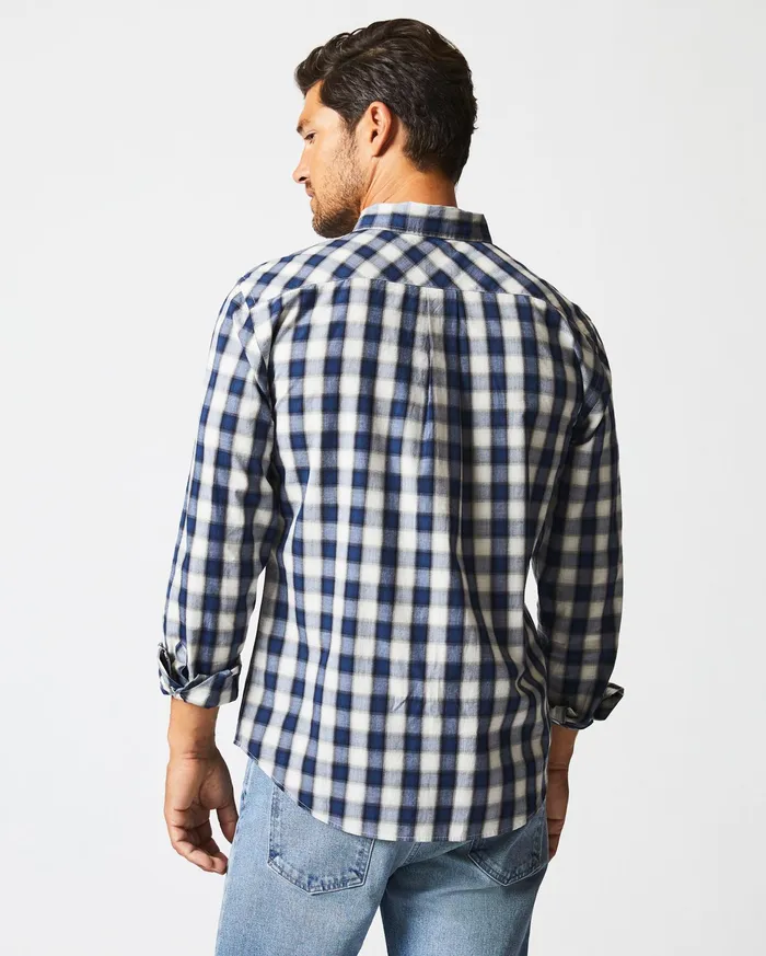 Men Shadow Plaid Tuscumbia Shirt Hidden Bd Bluenatural Billy Reid Shirting