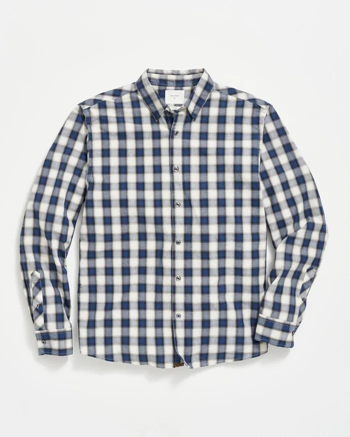 Men Shadow Plaid Tuscumbia Shirt Hidden Bd Bluenatural Billy Reid Shirting