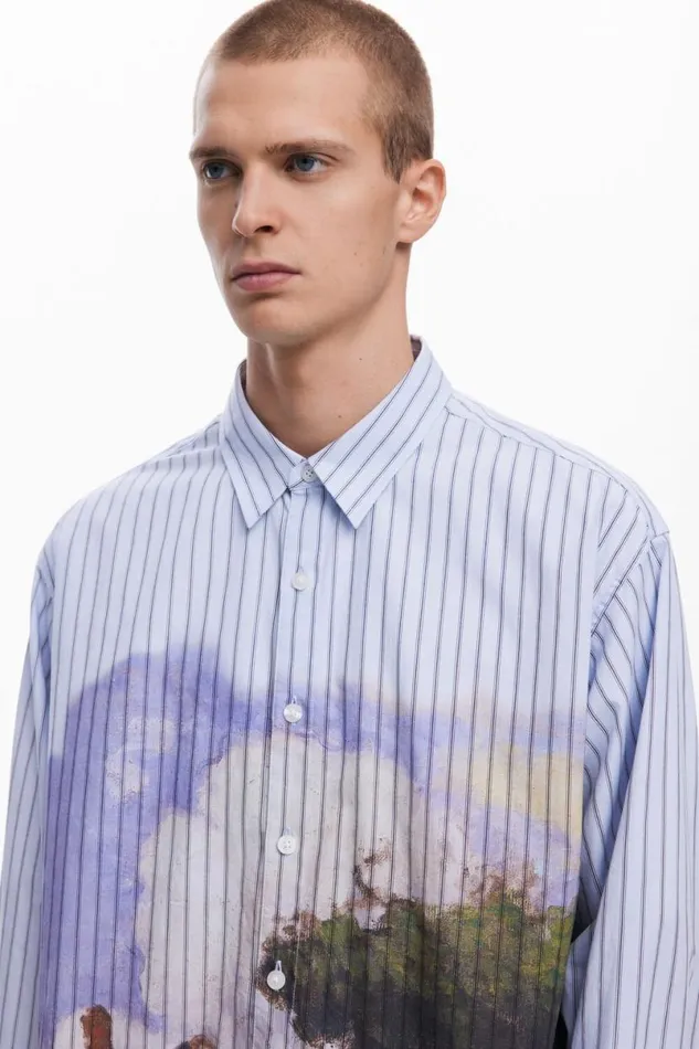 Men Shirts Desigual Landscape Print Shirt