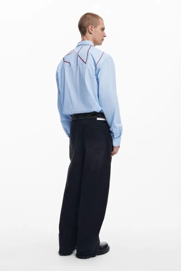 Men Shirts Desigual Shirt With Abstract Embroidery