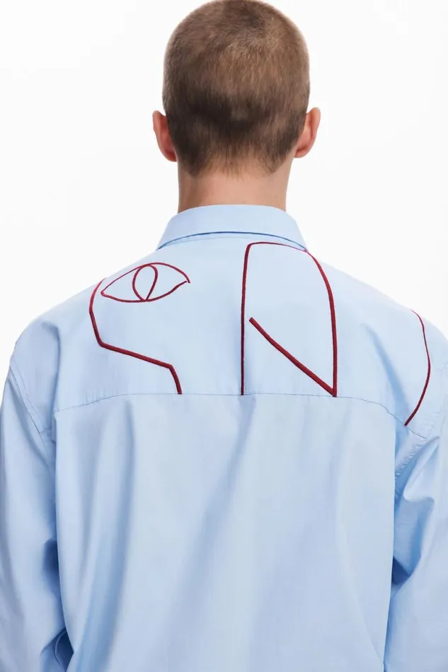 Men Shirts Desigual Shirt With Abstract Embroidery