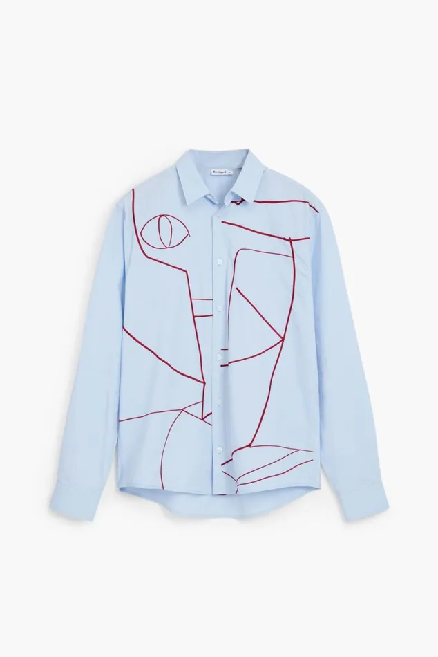 Men Shirts Desigual Shirt With Abstract Embroidery