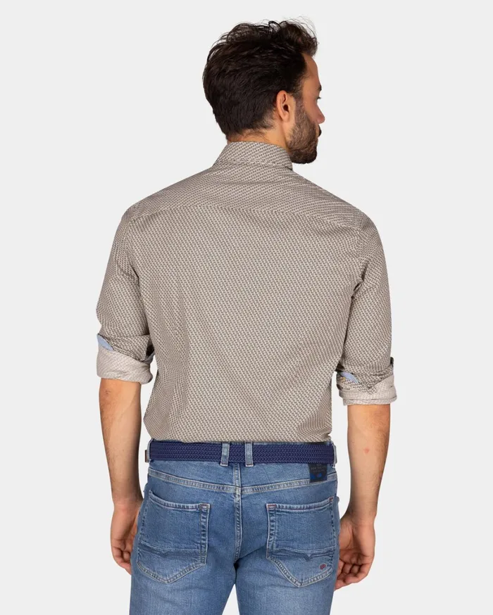 Men Shirts NZA New Zealand Auckland Brown Cotton Shirt With Pattern 8211 Dark Mocca Men Shirts NZA New Zealand Auckland Brown Cotton Shirt With Pattern 8211 Dark Mocca