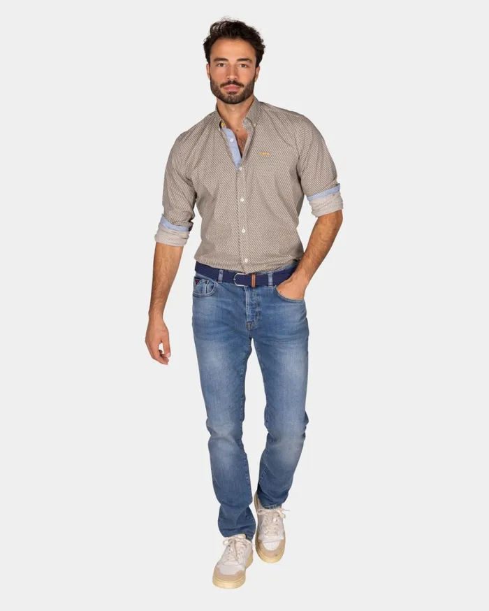 Men Shirts NZA New Zealand Auckland Brown Cotton Shirt With Pattern 8211 Dark Mocca Men Shirts NZA New Zealand Auckland Brown Cotton Shirt With Pattern 8211 Dark Mocca