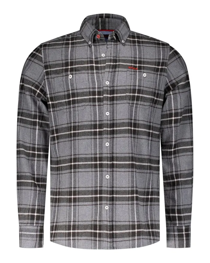 Men Shirts NZA New Zealand Auckland Gray Checkered Cotton Shirt 8211 Grey Melange Men Shirts NZA New Zealand Auckland Gray Checkered Cotton Shirt 8211 Grey Melange