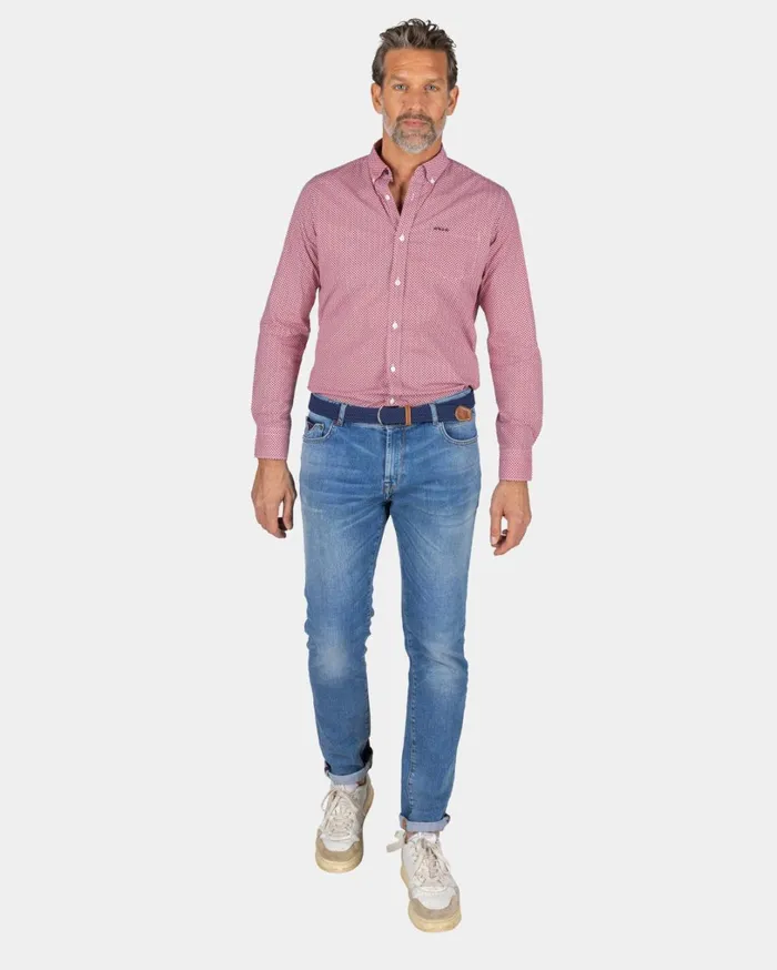 Men Shirts NZA New Zealand Auckland Red Cotton Shirt With Elastane 8211 Reef Red Men Shirts NZA New Zealand Auckland Red Cotton Shirt With Elastane 8211 Reef Red