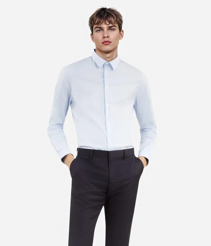Men Shirts THE KOOPLES Formal Blue Poplin Shirt
