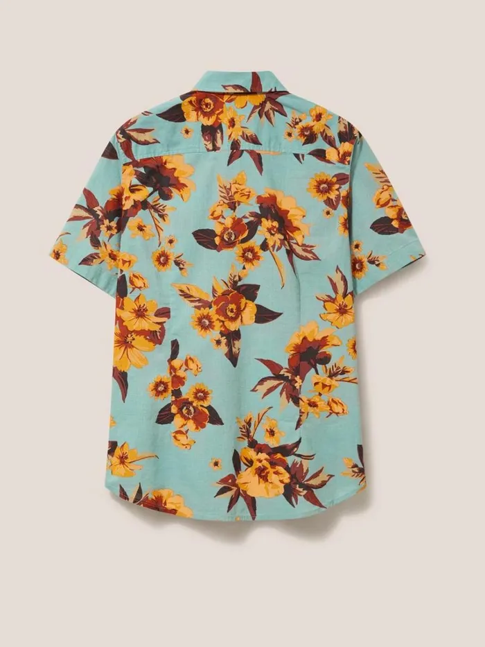 Men SHIRTS White Stuff Floral Printed Slim Fit Shirt Mint Green Men SHIRTS White Stuff Floral Printed Slim Fit Shirt Mint Green